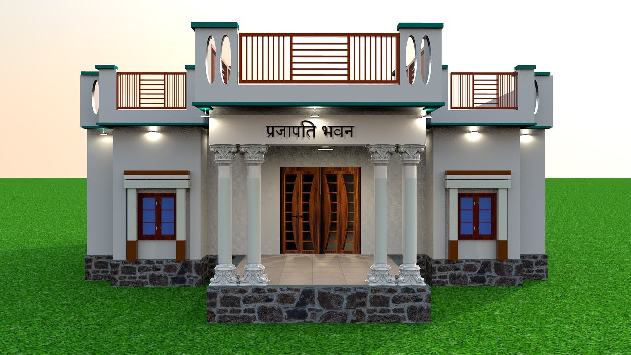 4 bedroom east facing house design , single story house plan