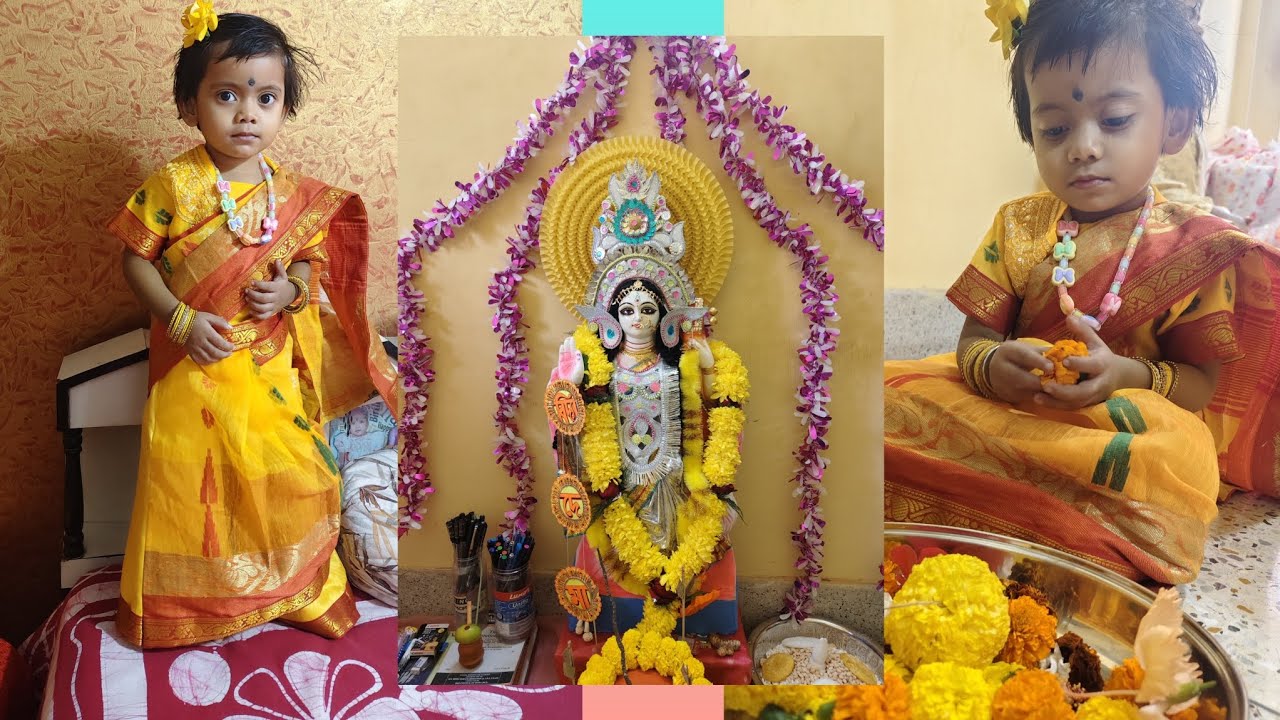  সরস্বতী পুজোয় মিহি কি কাজ করলো 😱😌 #cutebaby #saraswatiPuja #littlestar 