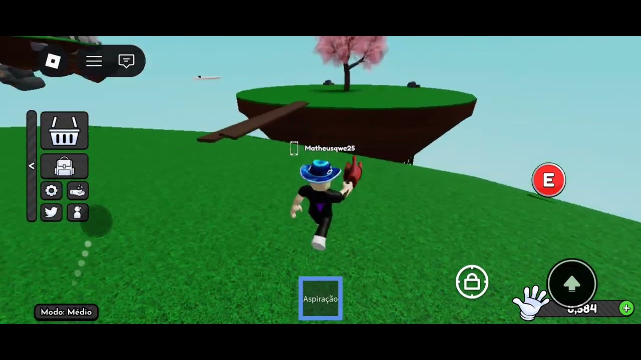 Jogando slap battles no Roblx