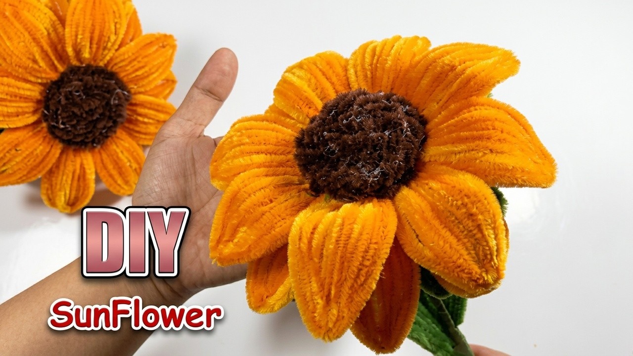 DIY Handmade Sunflower | Fuzzy Pipe Cleaner Flower Tutorial