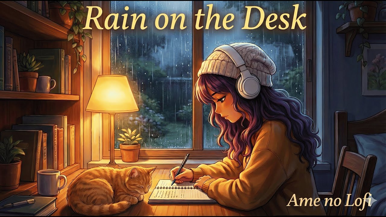 🌧️ Rain on the Desk ☔ Cozy Lofi for Study & Relax | Ame no Lofi