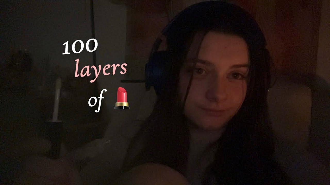 ASMR 100 layers of lipgloss | Mouth sounds and Counting
