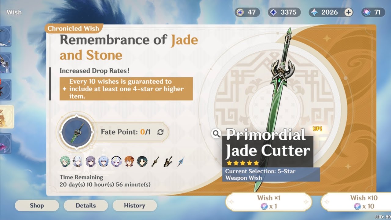Getting Primordial Jade Cutter on my 2nd try!!!! Chronicled Wise Genshin Impact v5.3