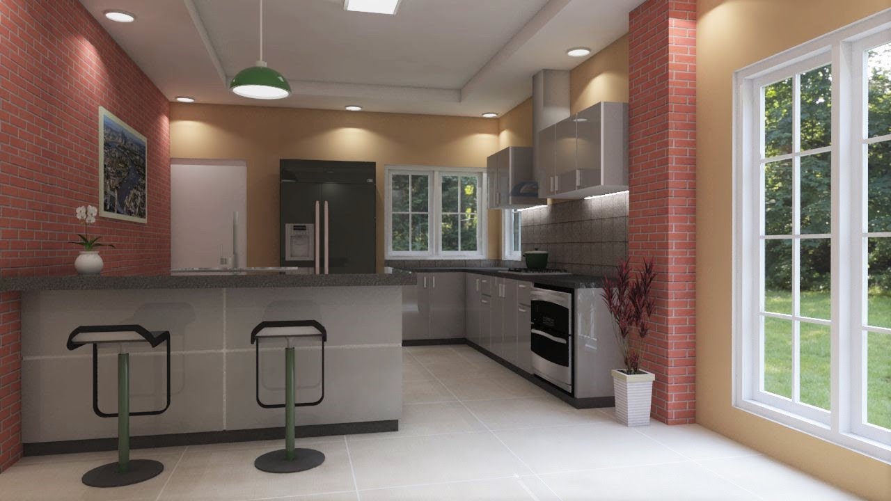 Sketchup interior design ( Make a Kitchen and render Vray )