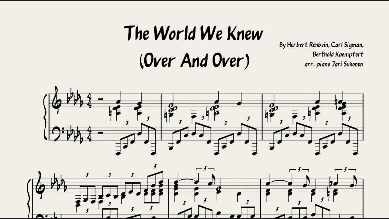 Frank Sinatra - The World We Knew - piano (blue chords)
