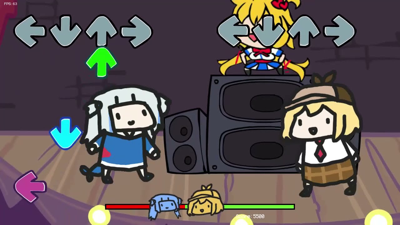 Chibi Amelia and Gura mod (Friday Night Funkin')