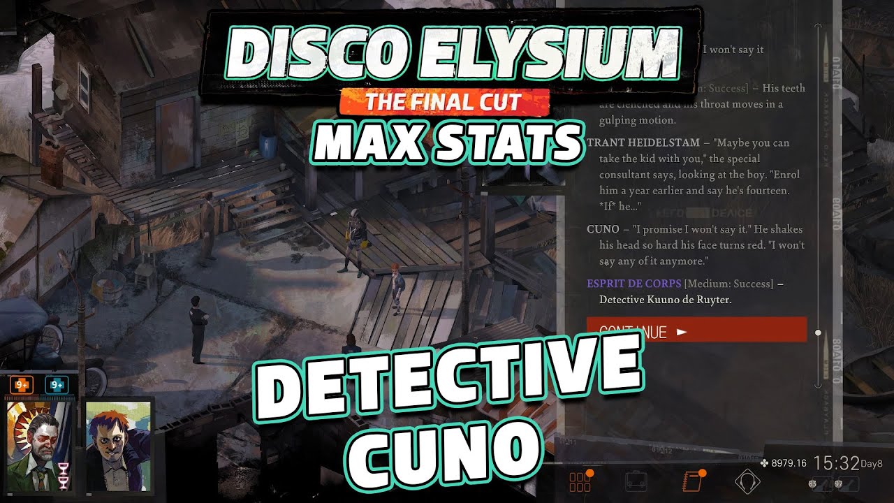 Disco Elysium - Детектив Куно - Максимальная статистика