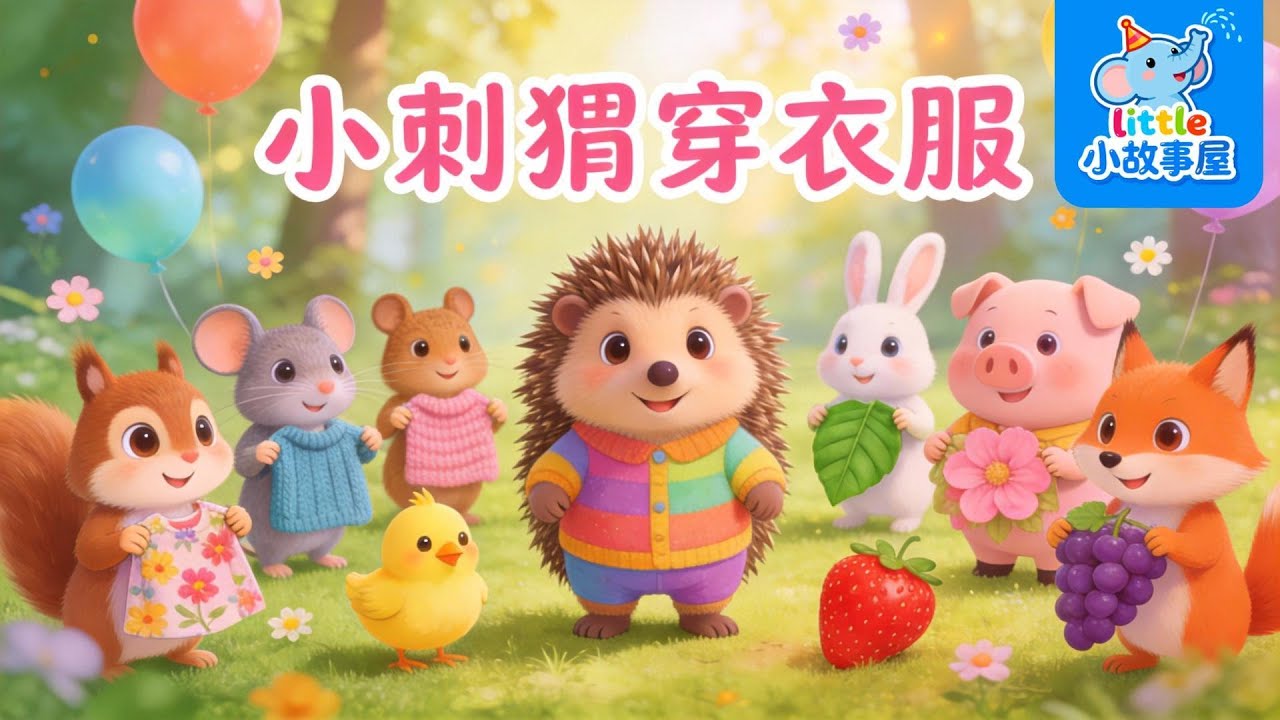 小刺蝟穿衣服｜友誼分享故事 🌸🍓