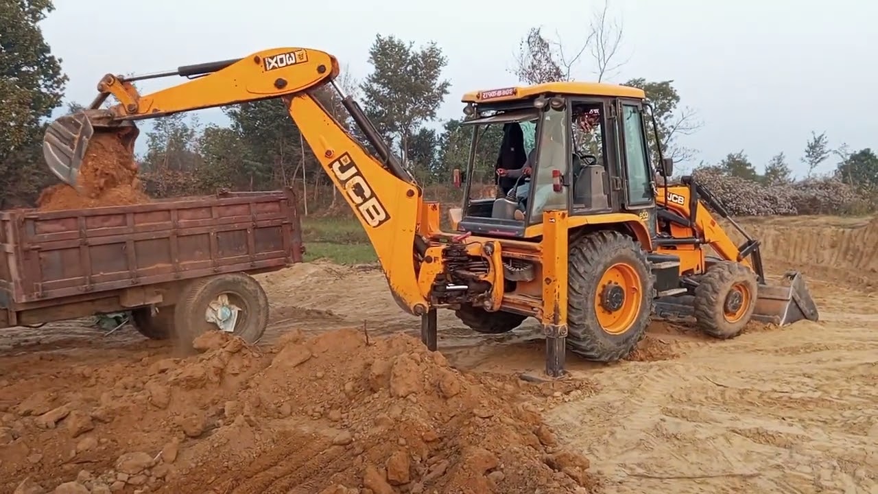 Swaraj 742xt Model Vs JCB 3dx modal Se Mitti Khudai Or Loading Trolley Me Tractor 🚜 