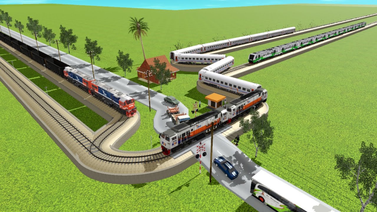 Kereta Api Panjang Bergantian Rel Unik #85