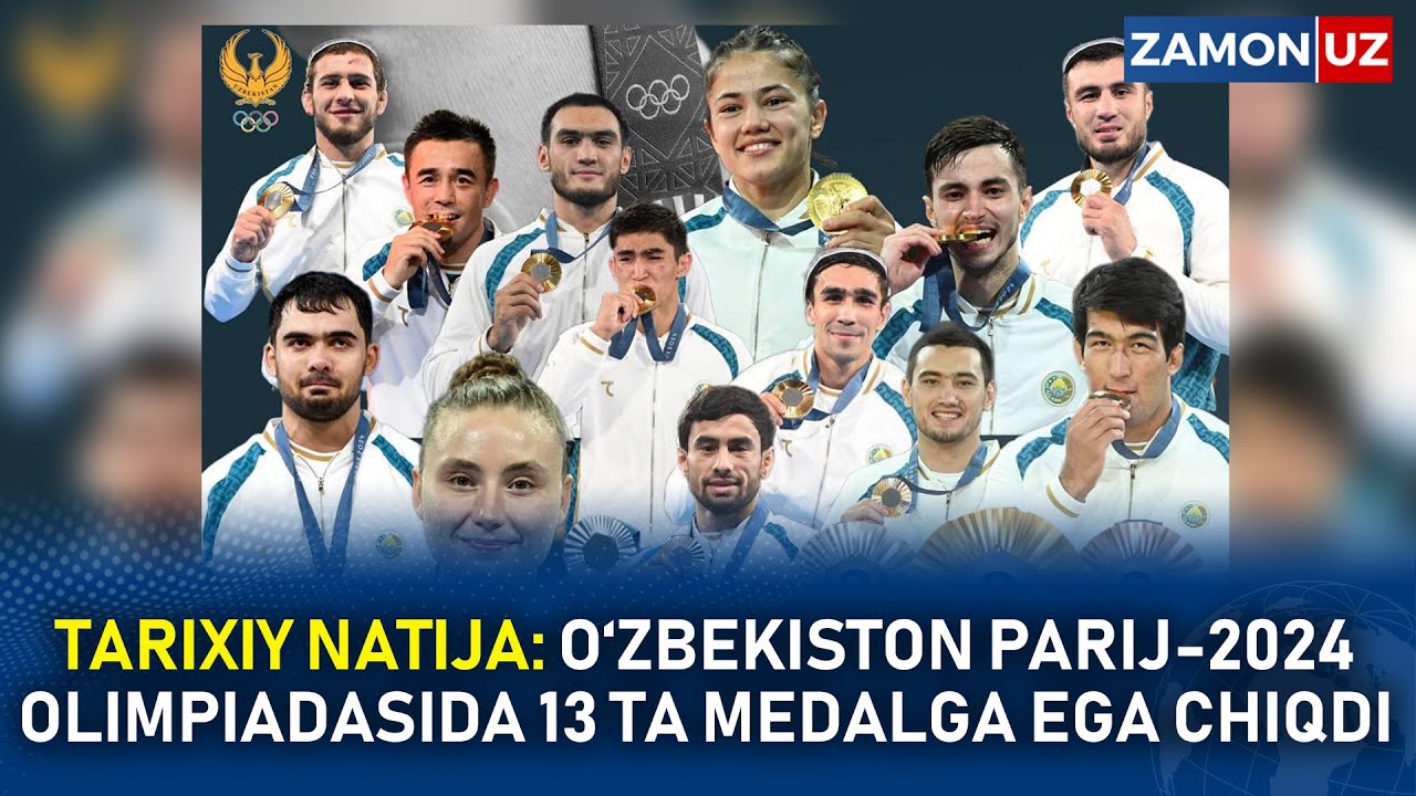 TARIXIY NATIJA: O‘ZBEKISTON PARIJ-2024 OLIMPIADASIDA 13 TA MEDALGA EGA CHIQDI