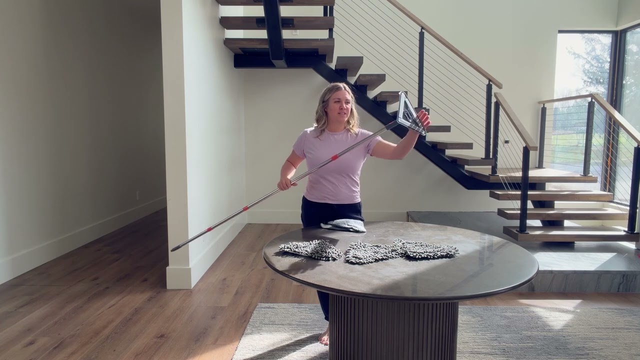 Long Handle Wall Mop & Baseboard Cleaner - Multi-Surface Dusting Tool for Walls, Floors, Baseboards