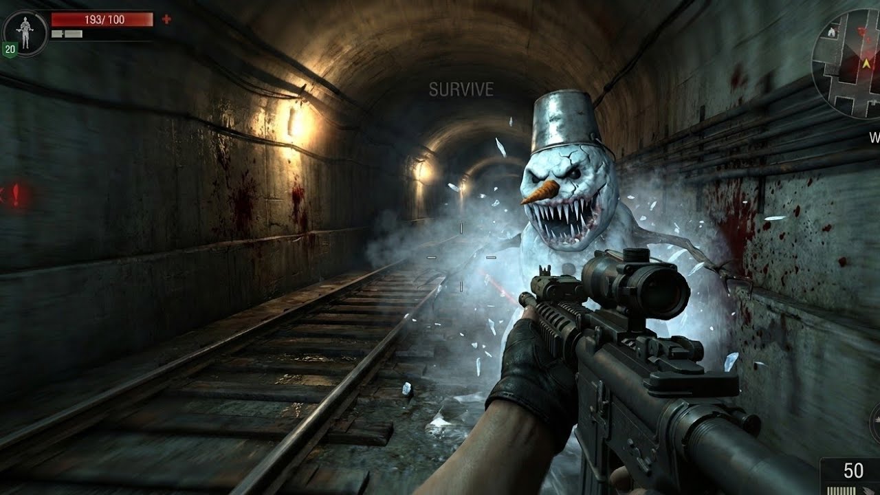 😱 Snowman Zombie Boss Fight 😈 | Horror FPS Gameplay | Headshot Madness || #zombie 