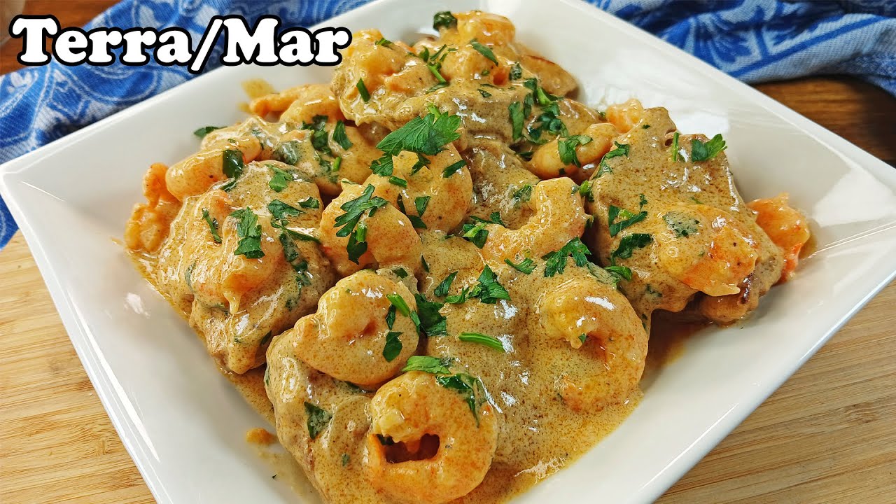 Lombinhos de Porco com Camarão e Molho de Marisco – Uma Explosão de Sabores!