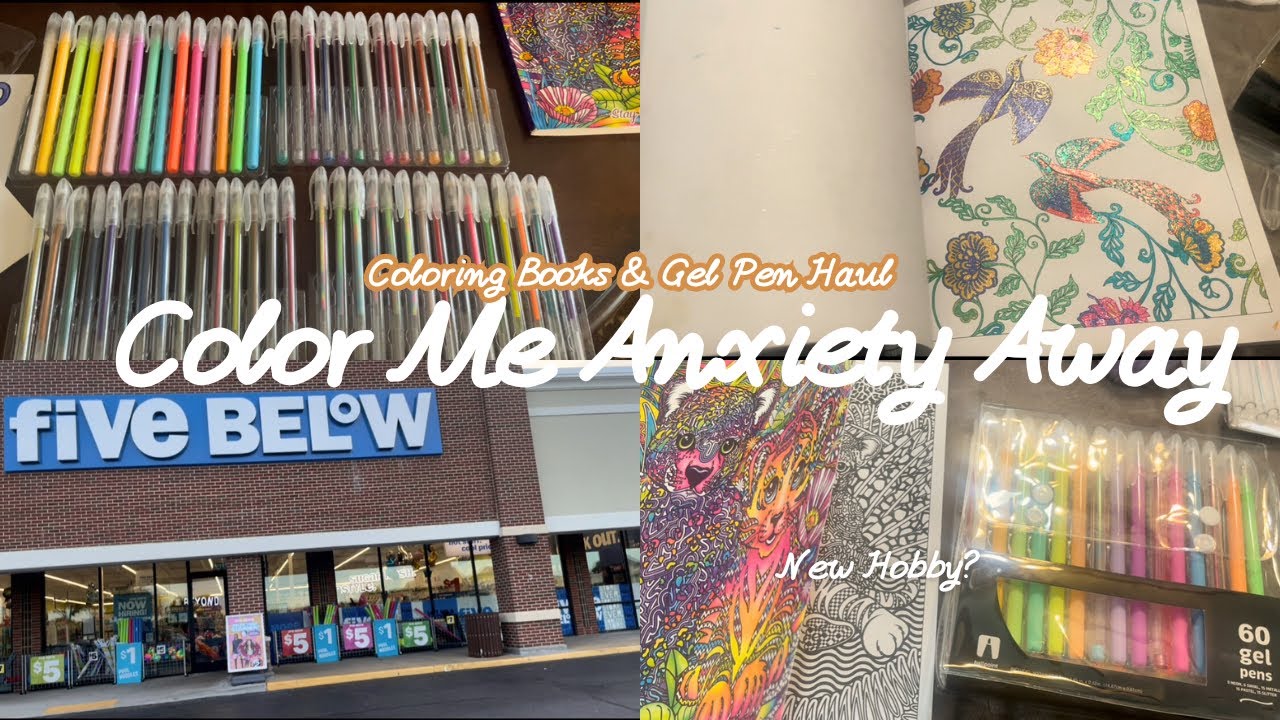 Five Below Coloring Book Haul | Lisa Frank Color Book Flip Through & Gel Pens Review | Color With Me