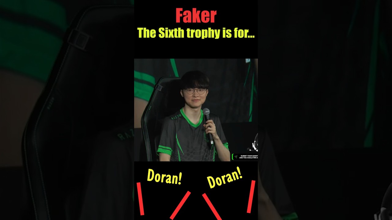 Fani krzyczą &bdquo;Doran&rdquo;, gdy Faker odpowiada, dla kogo przeznaczone jest sz&oacute;ste trofeum...