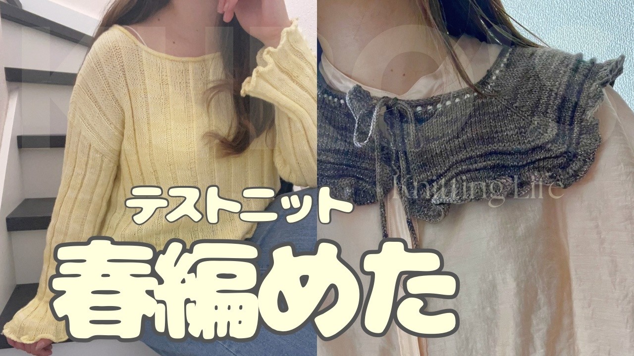 【新作編んだよ】ルゥブラウス｜プルデンスカラー｜テストニットで編んだもの｜編み物vlog