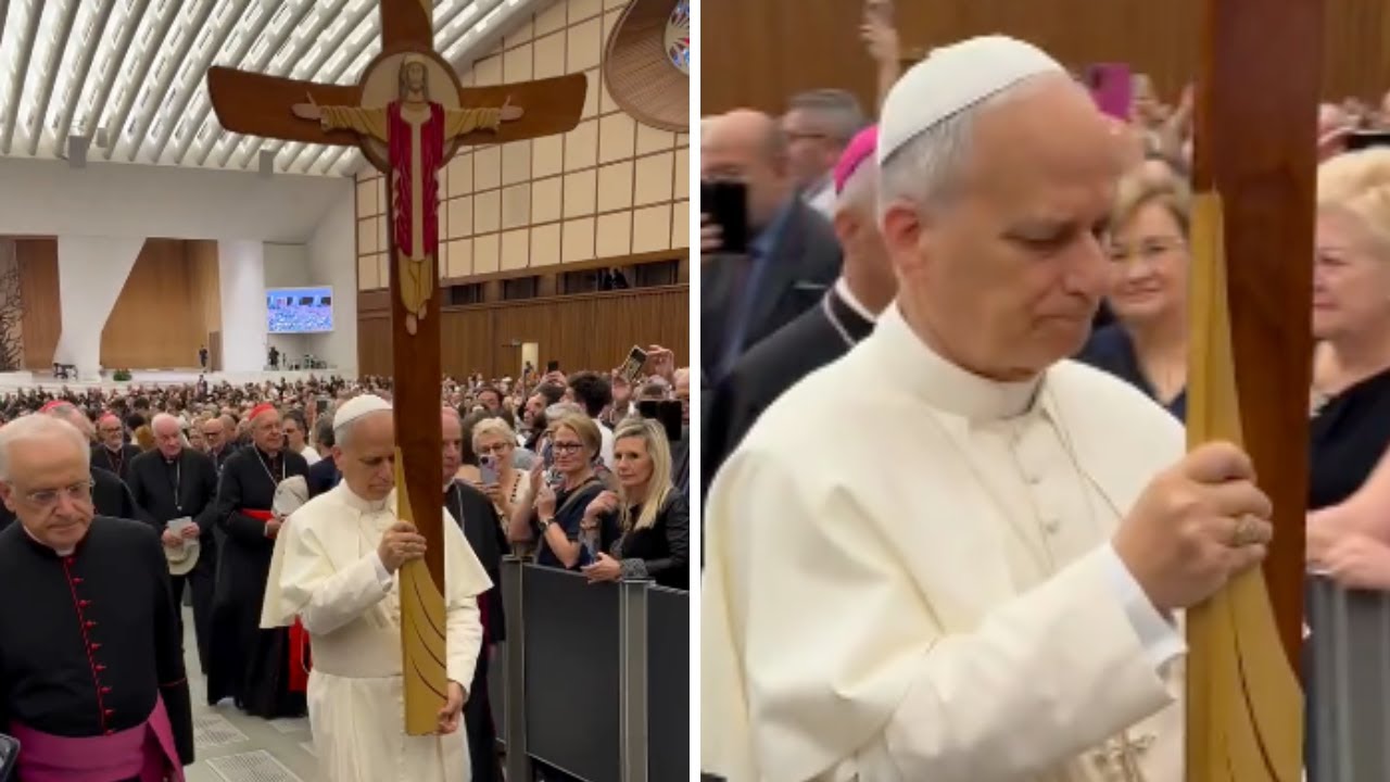 PAPA LEONE XIV porta la croce del Pellegrino cos&igrave; ✝️