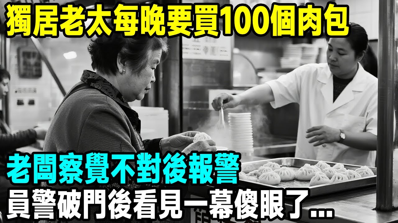 獨居老太每晚要買100個肉包，老闆察覺不對後報警，員警破門後看見一幕傻眼了...【晚間故事】#懸疑故事 #懸疑 #民間故事 #獨居老人 #修心修行