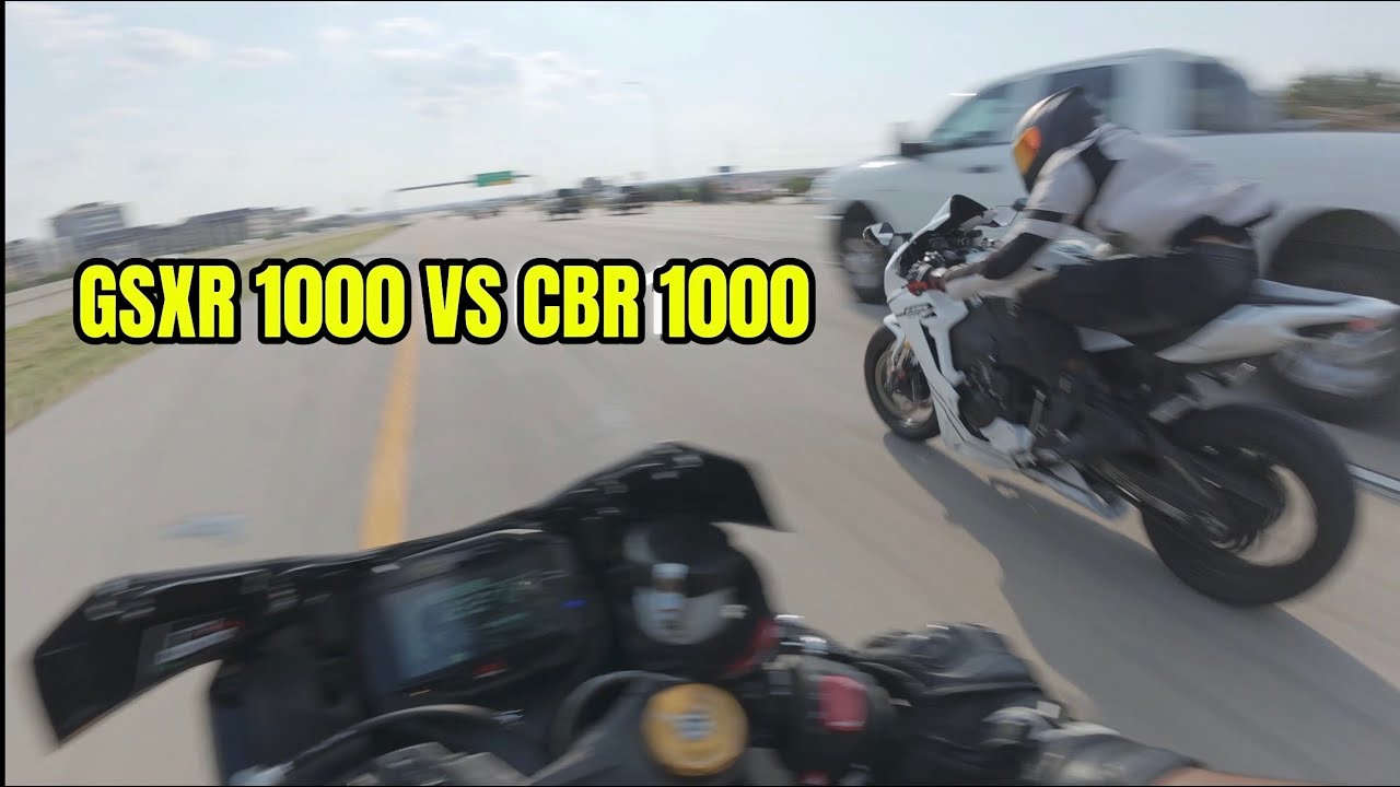 GSXR1000R and CBR1000 Ride On Dallas Highways