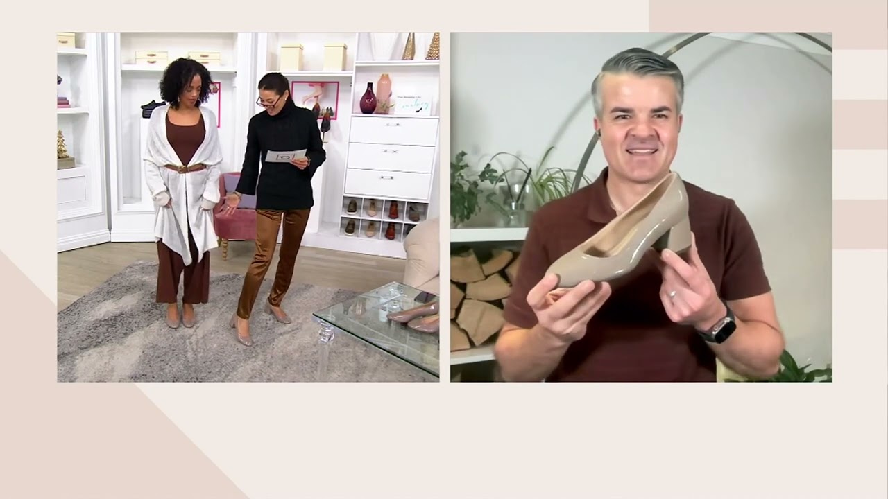 Vionic Leather/Patent Block Heel Pumps - Carmel on QVC