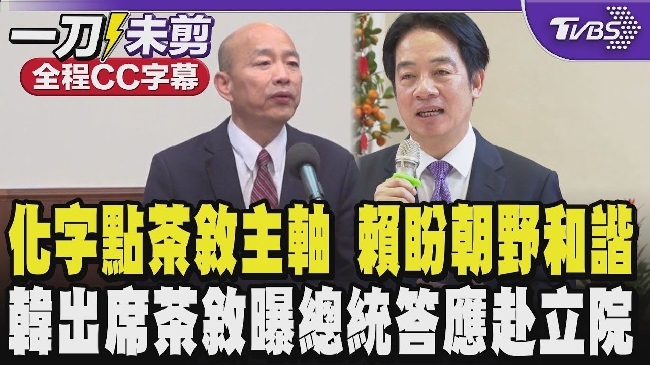 【全程CC字幕】感謝韓院長人未到聲先到用「化」字點出茶敘主軸 賴清德盼朝野和諧讓國家逢凶化吉 韓國瑜出席茶敘曝賴總統答應赴立院報告 ｜TVBS新聞