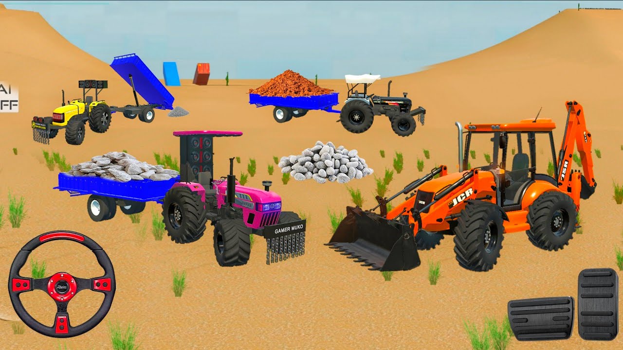 JCB  , EICHER , SONALIKA , POWERTREC , TRAKTOR TROLLEY UPLOADING GANNA 🌱 #viralvideo #trending 😱