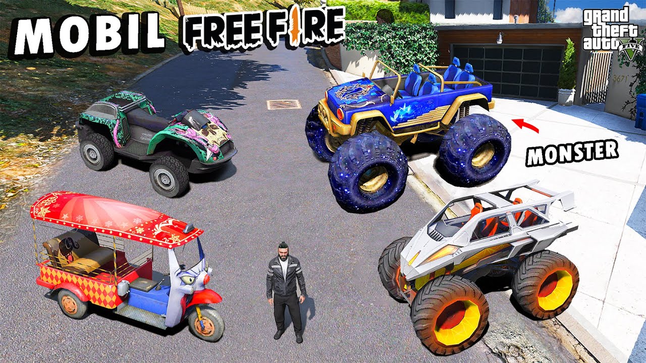 WOW !! Aku Koleksi Semua MOBIL FREE FIRE FF TERLANGKA di GTA 5 Part 2!!