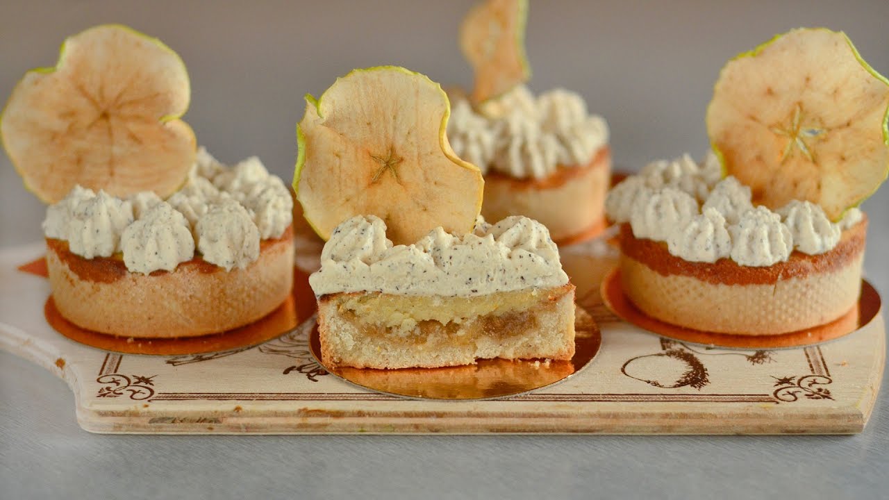 Apple Tarts with Baked Almond Cream and Black Tea Whipped Cream Recipe
