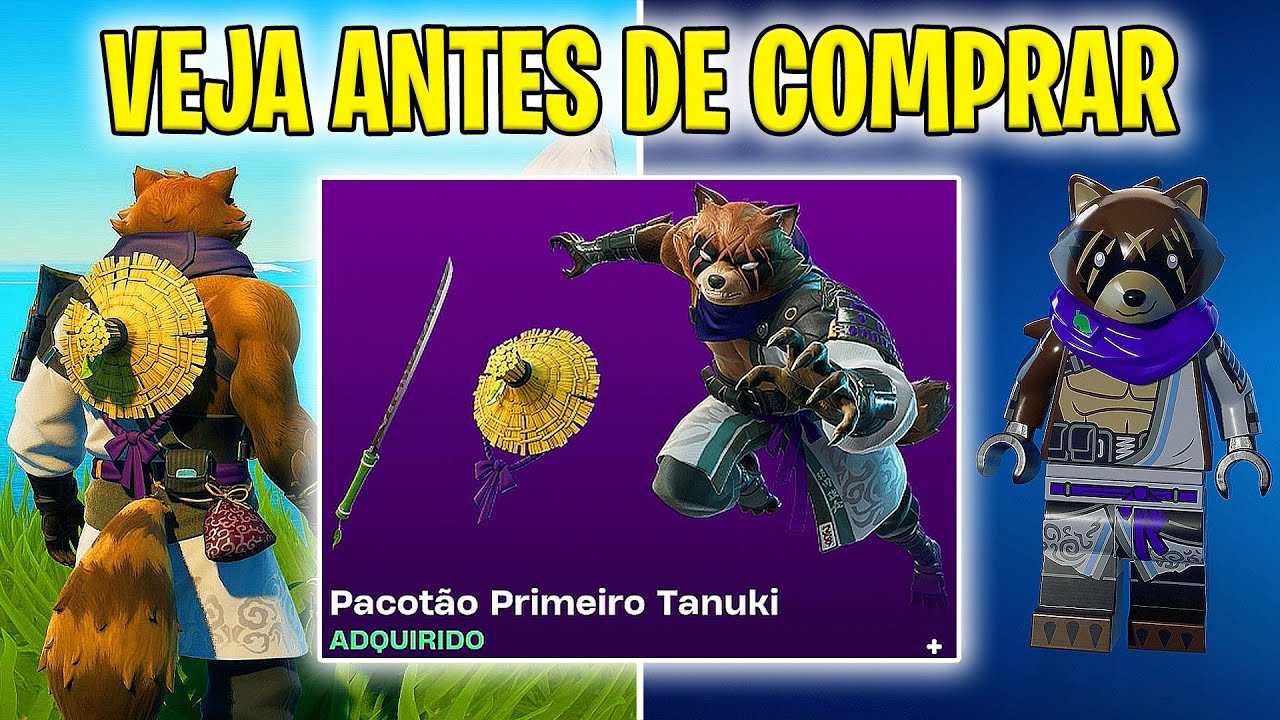 VEJA ANTES DE COMPRAR SKIN HAJIME (PACOTÃO PRIMEIRO TANUKI) - Fortnite