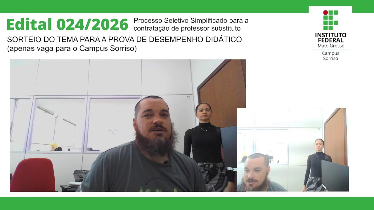 Edital 024/2026 - Sorteio do tema para prova de desempenho didático