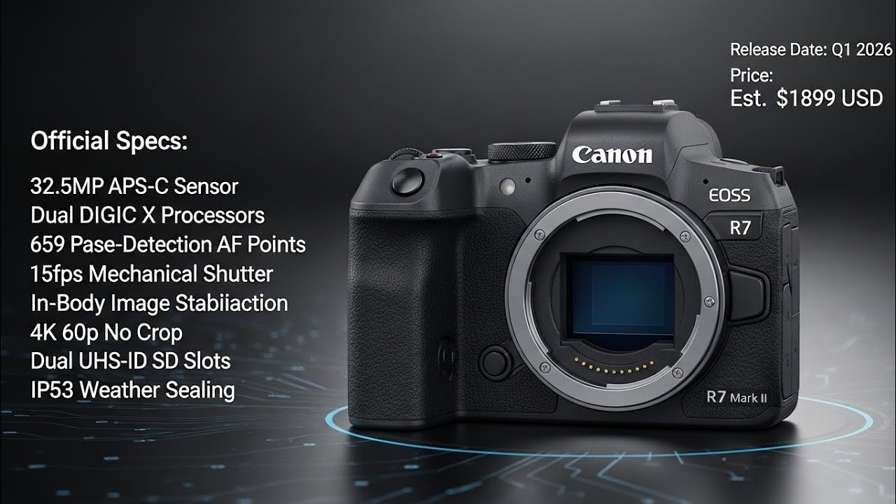 Canon EOS R7 Mark II: Official Specs, Release Date & Price Rumors (2026)