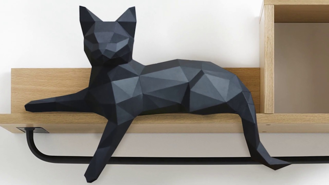 HOW TO MAKE LOWPOLY CAT FROM CARDBOARD