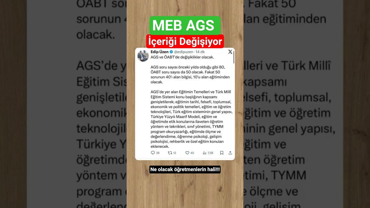 MEB AGS İ&ccedil;eriği Değişiyormuş! #ags #mebags #ags2026