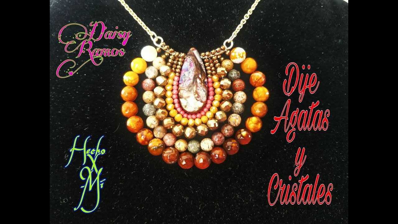 Hermoso Dije de Ágatas y Cristales, Alambrismo DIY
