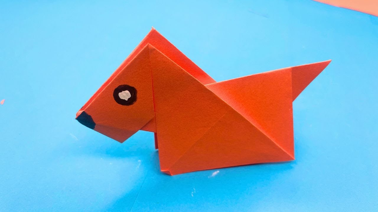 ORIGAMI CANE FACILE | lavoretti da fare in casa con la carta facili - lavoretti con la carta facili