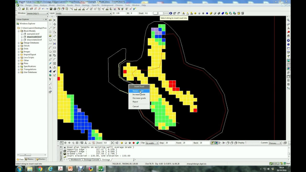 Diseño de un open pit en 2 fases. Yacimiento masivo. Vulcan. Parte 1 de 3