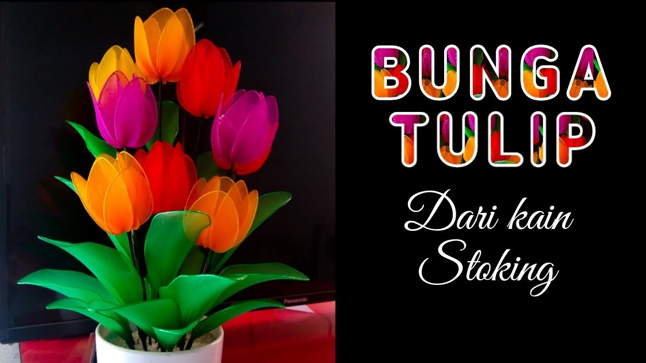 DIY, TUTORIAL MEMBUAT BUNGA TULIP DARI STOCKING #9