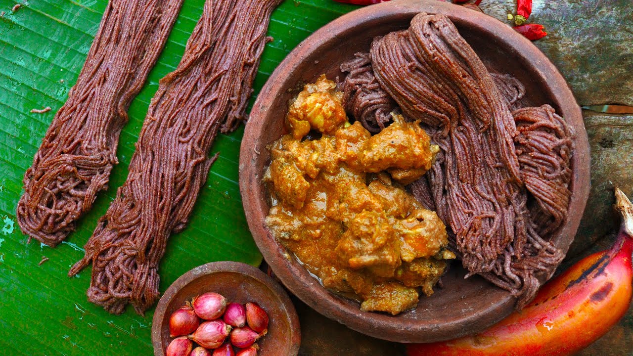 Ragi Santhavam Nattu Kozhi Kulambu | Ragi Noodles Chicken Gravy | Ragi Idiyappam | ராகி இடியாப்பம்