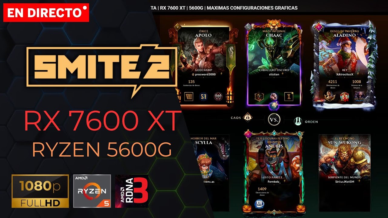 🔴 SMITE 2 | ALADDIN | JUSTA | RX 7600 XT | 5600G | MAXIMAS CONFIGURACIONES GRAFICAS