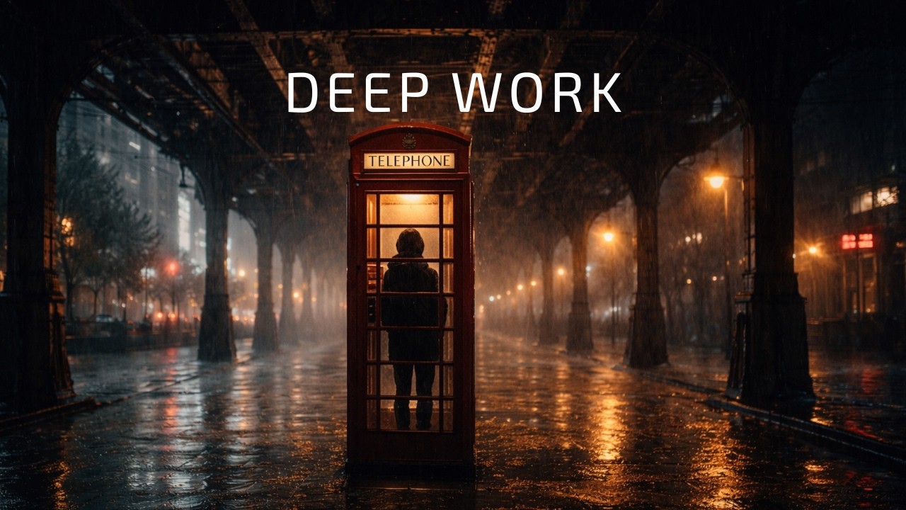 Deep Night Focus – Deep Work Rain Underpass Tel Booth Ambient Music | 15min