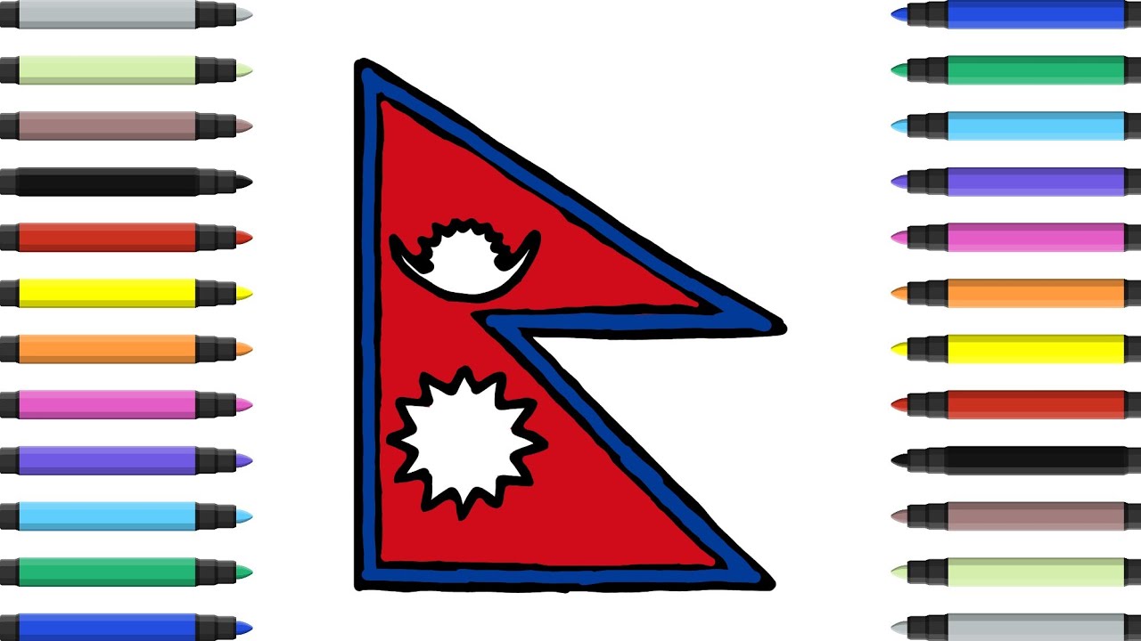 How to Draw National Flag of Nepal for KIDS #draw #drawing #flag #nepal