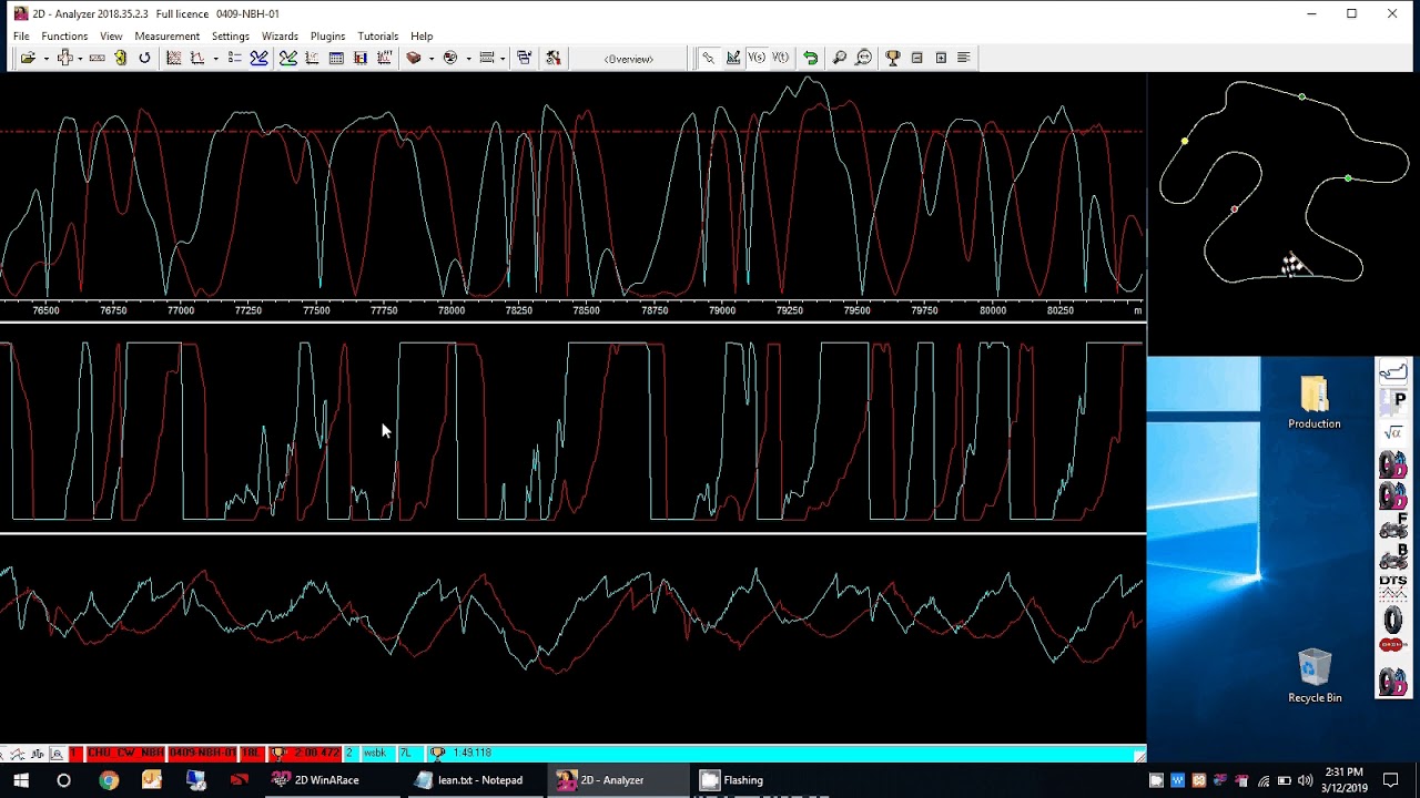 #1. 2D Data Recording. Chuckwalla CW 1:49 vs 2:00 lap comparison