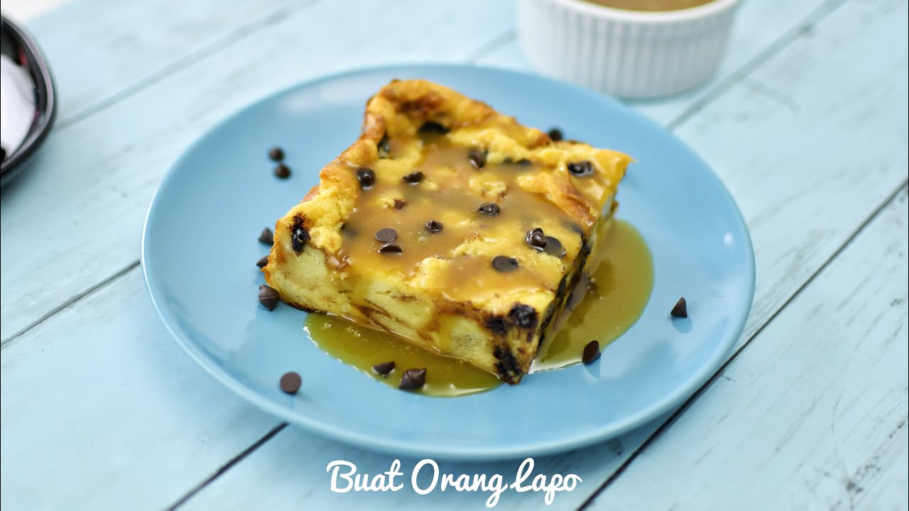 Puding Roti Butterscotch dengan Sos Butterscotch |Butterscotch Bread Pudding with Butterscotch Sauce