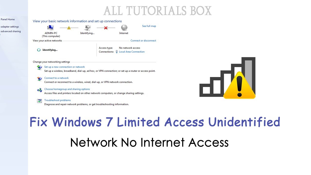Fix Windows 7 Limited Access   Unidentified Network 'No Internet Access'
