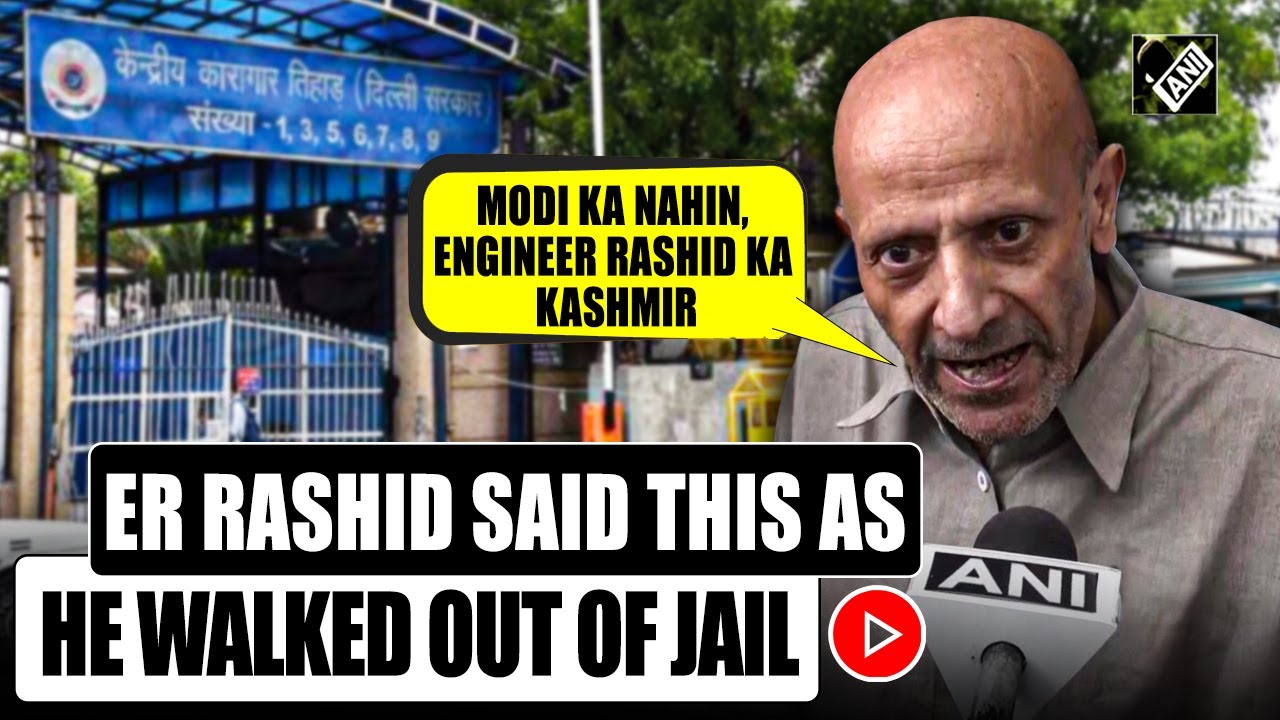 &ldquo;Modi Ka Nahin, Engineer Rashid Ka Kashmir&hellip;&rdquo; Baramulla MP as he walks out of Tihar on interim bail