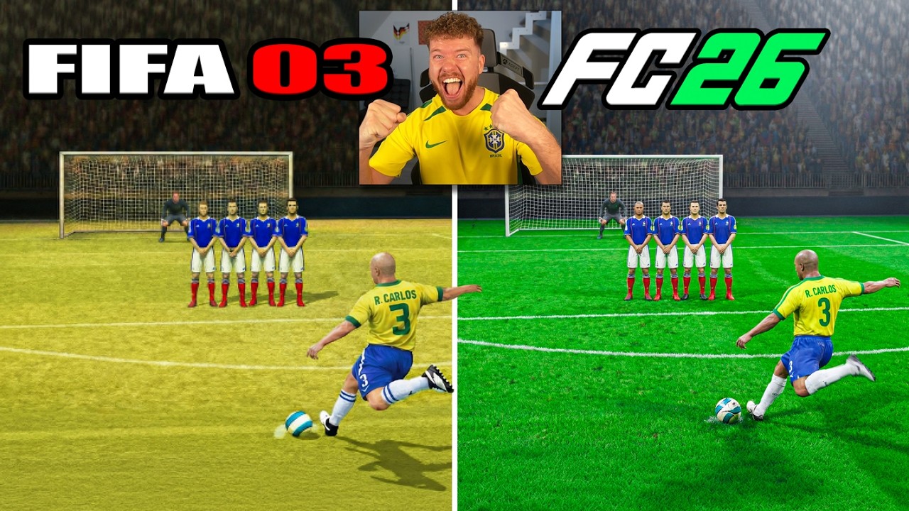 1 Freistoß Tor mit Roberto Carlos in jedem FIFA🔥