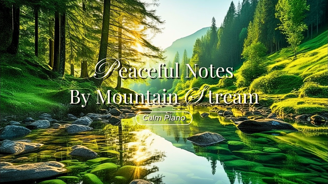 1 Hour Peaceful Piano Music  By Mountain Stream – Soft Piano for Calm Moments