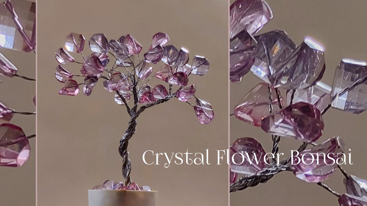 Crystal Tree | Bonsai Crystal Tree | How to make crystal beads flower | Crystal bouquet