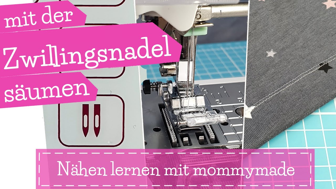 mit der Zwillingsnadel säumen | fake Coverlock Naht | Nähen lernen mit mommymade | Brother F400 NV